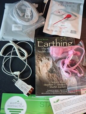 Earthing Mat Pillowcase Pink Bands with Connection Cables Ground Book  Patches